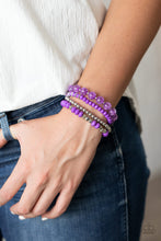 Load image into Gallery viewer, Layered Luster - Purple Stretchy Bracelet Paparazzi Accessories