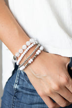 Load image into Gallery viewer, Layered Luster - White Bracelet Paparazzi Accessories