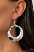 Load image into Gallery viewer, Fiercely Faceted - Silver Earrings Paparazzi Accessories