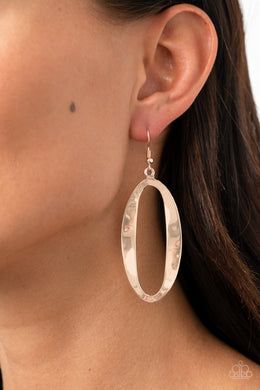 OVAL My Head - Rose Gold Earrings Paparazzi Accessories
