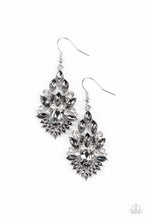 Load image into Gallery viewer, Ice Castle Couture - Silver Rhinestone Earrings Paparazzi Accessories