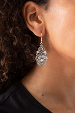 Load image into Gallery viewer, Ice Castle Couture - Silver Rhinestone Earrings Paparazzi Accessories