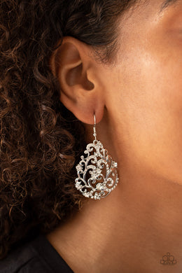 Winter Garden - White Earring Paparazzi Accessories