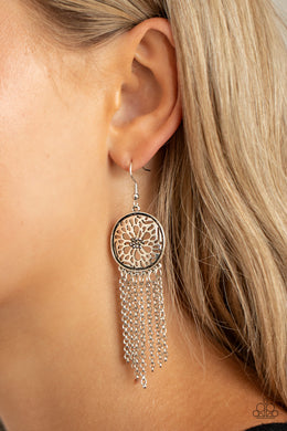 Blissfully Botanical - Silver Earrings Paparazzi Accessories