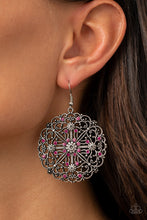 Load image into Gallery viewer, Oh MANDALA! - Pink Rhinestone Floral Earrings Paparazzi Accessories