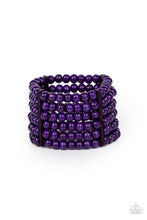 Load image into Gallery viewer, Tanning in Tanzania - Purple Wooden Stretchy Bracelet Paparazzi Accessories