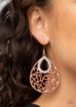 Load image into Gallery viewer, Seize The Stage - Copper Rhinestone Earrings Paparazzi Accessories