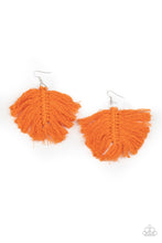 Load image into Gallery viewer, Macrame Mamba - Orange Fringe Earrings Paparazzi Accessories