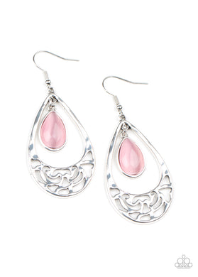 DEW You Feel Me? - Pink Earrings Paparazzi Accessories