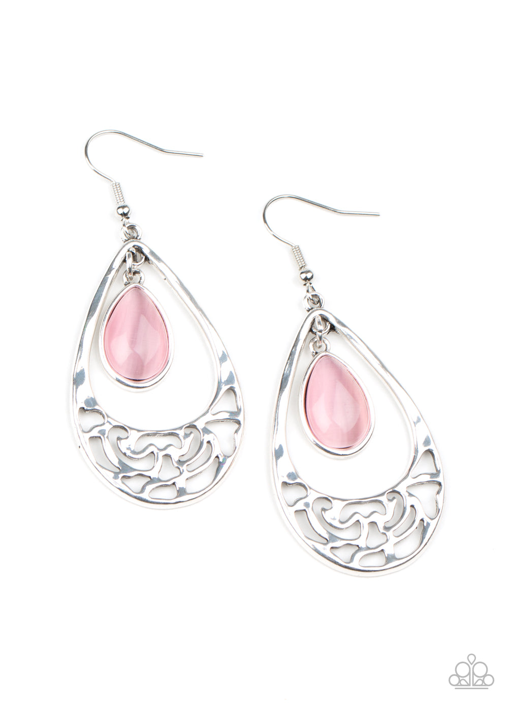 DEW You Feel Me? - Pink Earrings Paparazzi Accessories