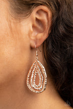 Load image into Gallery viewer, Metallic Meltdown - Rose Gold Earrings Paparazzi Accessories