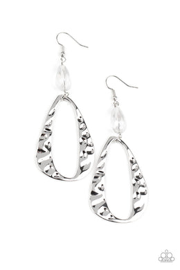 Enhanced Elegance - White Earrings Paparazzi Accessories