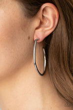 Load image into Gallery viewer, Rough It Up - Black Gunmetal Hoop Earrings Paparazzi Accessories