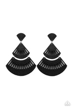 Load image into Gallery viewer, Oriental Oasis - Black Wooden Post Earrings Paparazzi Accessories