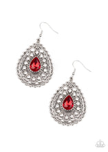 Load image into Gallery viewer, Eat, Drink, and BEAM Merry - Red Rhinestone Earrings Paparazzi Accessories