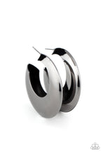 Load image into Gallery viewer, Chic CRESCENTO - Black Gunmetal Hoop Earrings Paparazzi Accessories