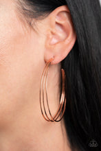 Load image into Gallery viewer, Rimmed Radiance - Copper Hoop Earrings Paparazzi Accessories