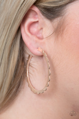 Radiant Ridges - Rose Gold Earrings Paparazzi Accessories