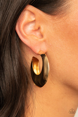 Chic CRESCENTO - Gold Hoop Earring Paparazzi Accessories