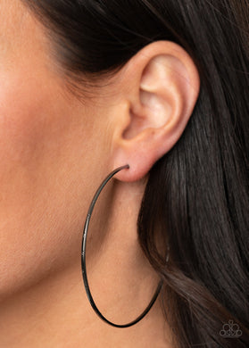 Very Curvaceous - Black Hoop Earrings Paparazzi Accessories