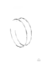 Load image into Gallery viewer, Out of Control Curves - Silver Hoop Earrings Paparazzi Accessories