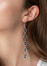 Load image into Gallery viewer, Trickle Down Twinkle - Silver Rhinestone Earrings Paparazzi Accessories