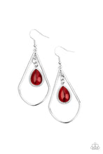 Load image into Gallery viewer, Ethereal Elegance - Red Cat&#39;s Eye Earring Paparazzi Accessories