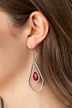 Load image into Gallery viewer, Ethereal Elegance - Red Cat&#39;s Eye Earring Paparazzi Accessories