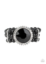 Load image into Gallery viewer, Speechless Sparkle - Black Rhinestone Stretchy Bracelet Paparazzi Accessories