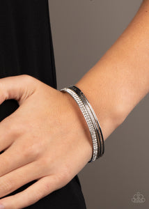 Bangles,rhinestones,white,Heap It On - White Rhinestone Bangle Bracelets