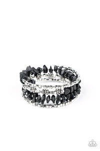 black,coil,stone,Rockin Renegade - Black Stone Coil Bracelet