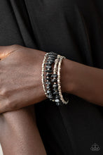 Load image into Gallery viewer, Rockin Renegade - Black Stone Coil Bracelet Paparazzi Accessories