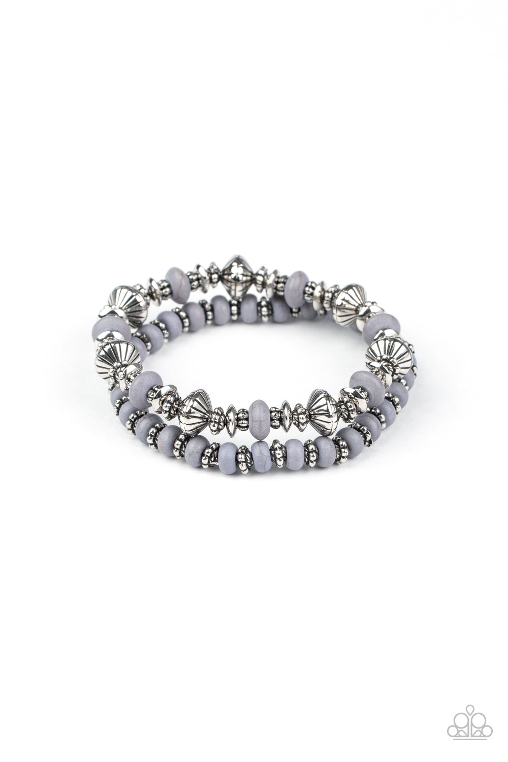 Cactus Quest - Silver Stretchy Bracelet Paparazzi Accessories
