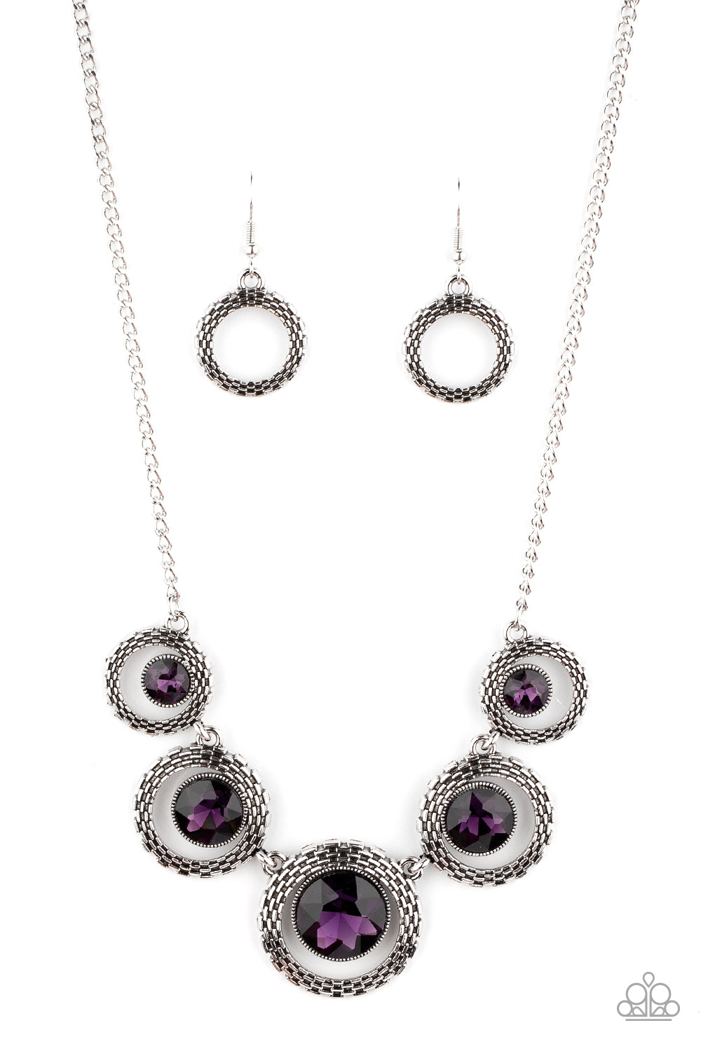 PIXEL Perfect - Purple Rhinestone Necklace Paparazzi Accessories