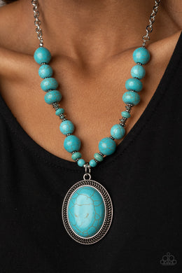 Home Sweet HOMESTEAD - Blue Necklace Paparazzi Accessories