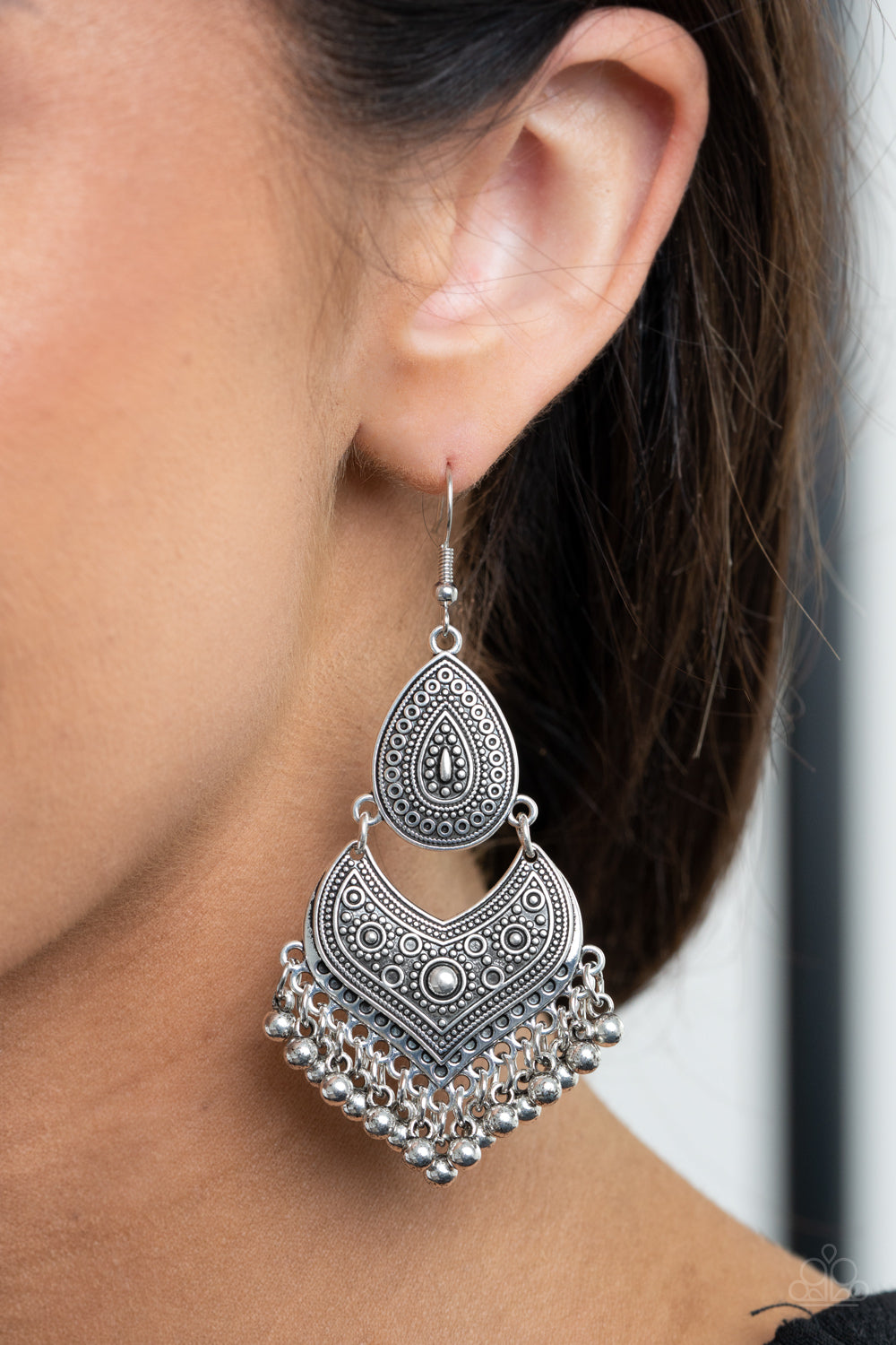 Music To My Ears - Silver Earrings Paparazzi Accessories