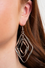 Load image into Gallery viewer, Retro Resplendence - Silver Earrings Paparazzi Accessories