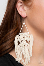Load image into Gallery viewer, Modern Day Macrame - White Earrings Paparazzi Accessories