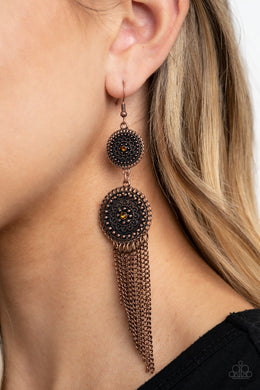 Medallion Mecca - Copper Earring Paparazzi Accessories