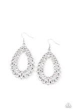 Load image into Gallery viewer, Glacial Glaze - White Earrings Paparazzi Accessories