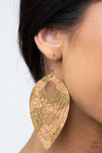 Load image into Gallery viewer, Cork Cabana - Green Earrings Paparazzi Accessories