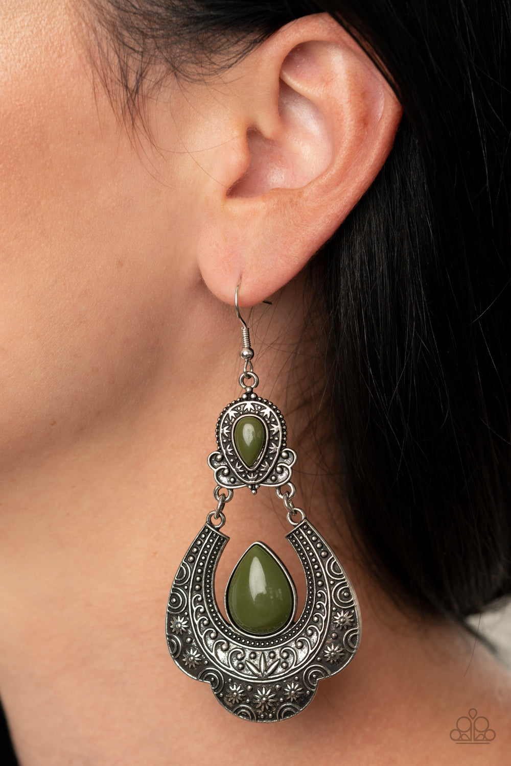 Rise and Roam - Green Earrings Paparazzi Accessories