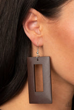 Load image into Gallery viewer, Totally Framed - Brown Earrings Paparazzi Accessories