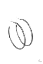 Load image into Gallery viewer, Spitfire - Black Hoop Earrings Paparazzi Accessories