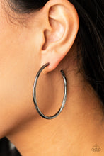Load image into Gallery viewer, Spitfire - Black Hoop Earrings Paparazzi Accessories