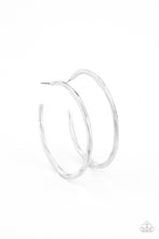 Load image into Gallery viewer, Spitfire - Silver Hoop Earrings Paparazzi Accessories