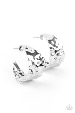 Load image into Gallery viewer, Put Your Best Face Forward - Silver Hoop Earrings Paparazzi Accessories