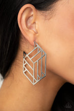 Load image into Gallery viewer, Gotta Get GEO-ing - Silver Earrings Paparazzi Accessories