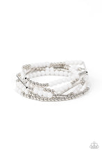 Load image into Gallery viewer, BEAD Between The Lines - White Stretchy Bracelet Paparazzi Accessories