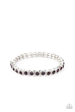 Starry Social - Purple Rhinestone Stretchy Bracelet Paparazzi Accessories